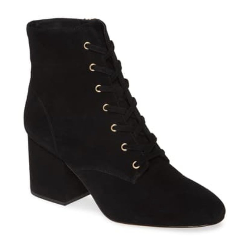 J.Crew Lace-Up Block Heel Boots Suede, with box
